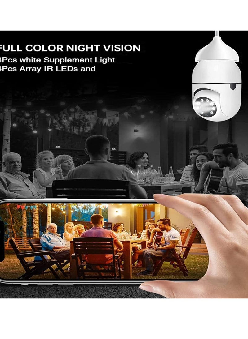 (10-Pack) WiFi Light Bulb Cameras – 360° Wireless Outdoor Security Cameras with 1080P Color Night Vision & Motion Detection