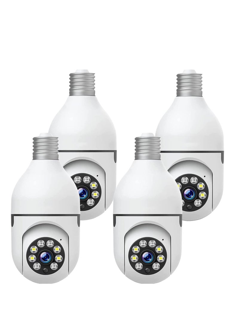 (5-Pack) WiFi Light Bulb Cameras – 360° Wireless Outdoor Security Cameras with 1080P Color Night Vision & Motion Detection