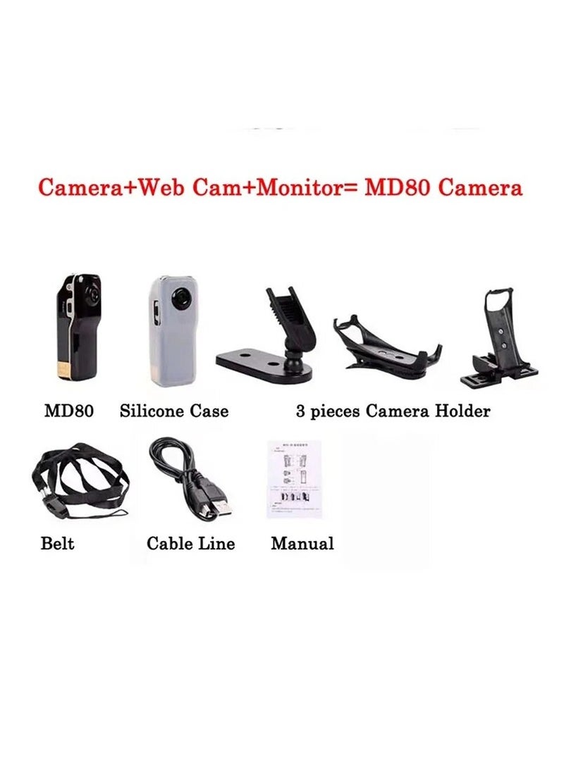 HD Mini DV Camera, Body Camcorder Mount, Portable Video Record, Nanny Security Cam, Small Sports Car DVR Webcam, For Home and Office