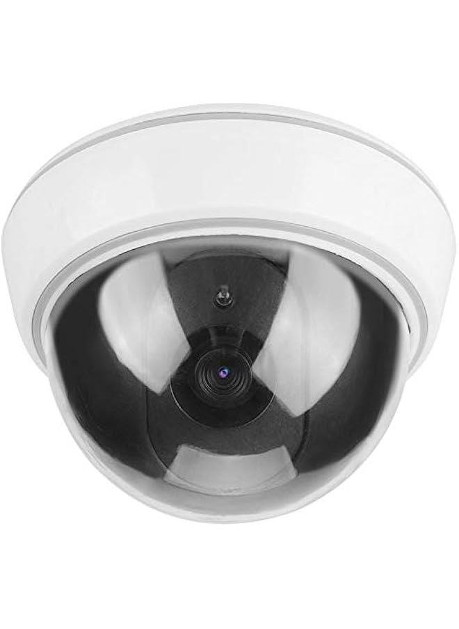 Dome Simulation Camera Dummy Fake Security Camera Monitor Alarm Flashing LED Light - Indoor and Outdoor Use, for Homes & Business