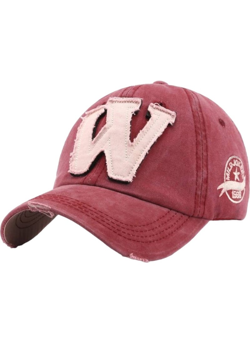 Women's Vintage W Adjustable Baseball Cap Hat Baseball Hat