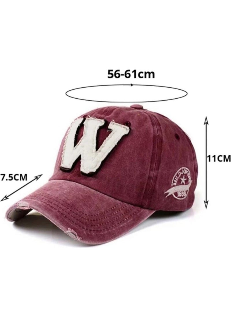 Women's Vintage W Adjustable Baseball Cap Hat Baseball Hat