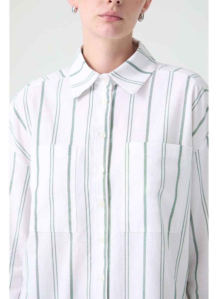 Striped Shirt with Pocket Detail