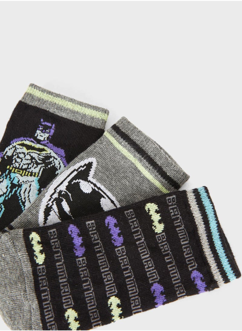 Boy 3-Pack Licensed Batman Low Cut Cotton Low Cut Socks