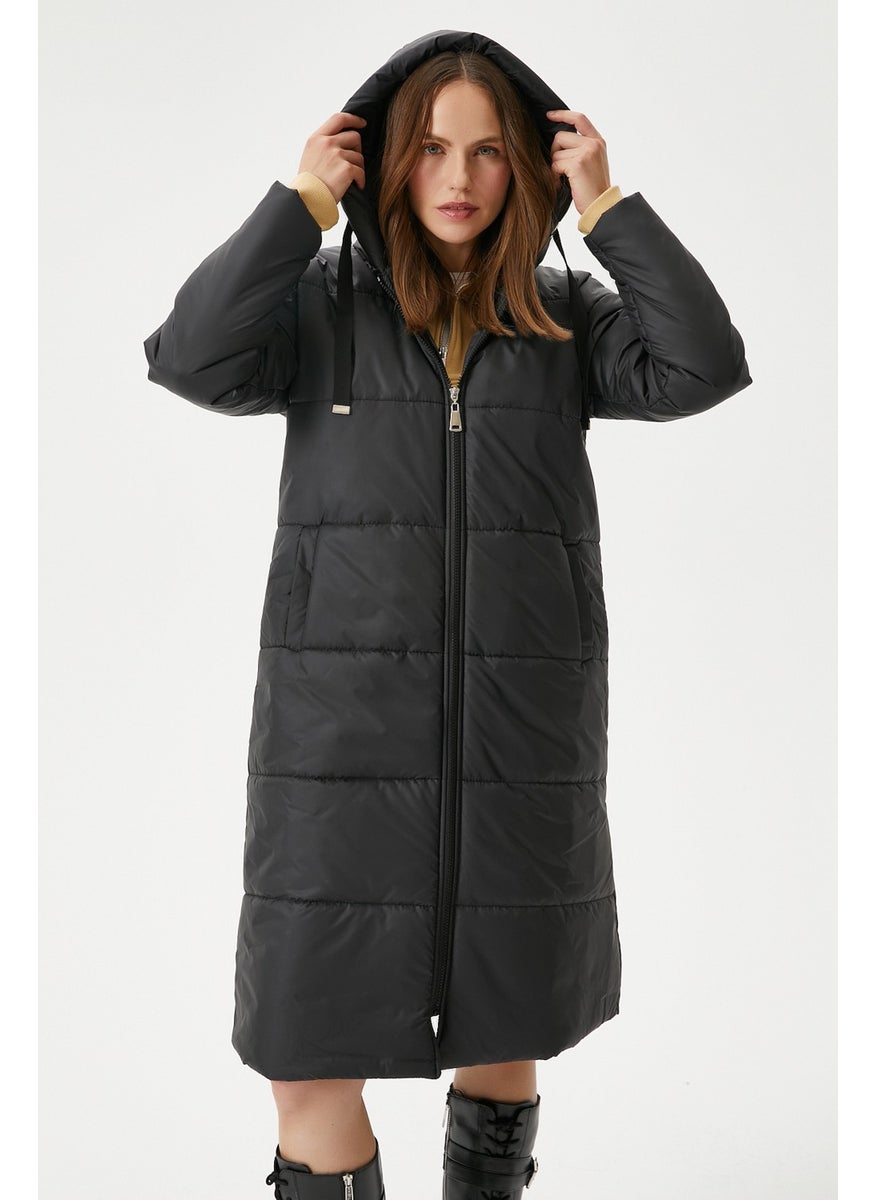 Women's Warm Hooded Long Puffer Coat