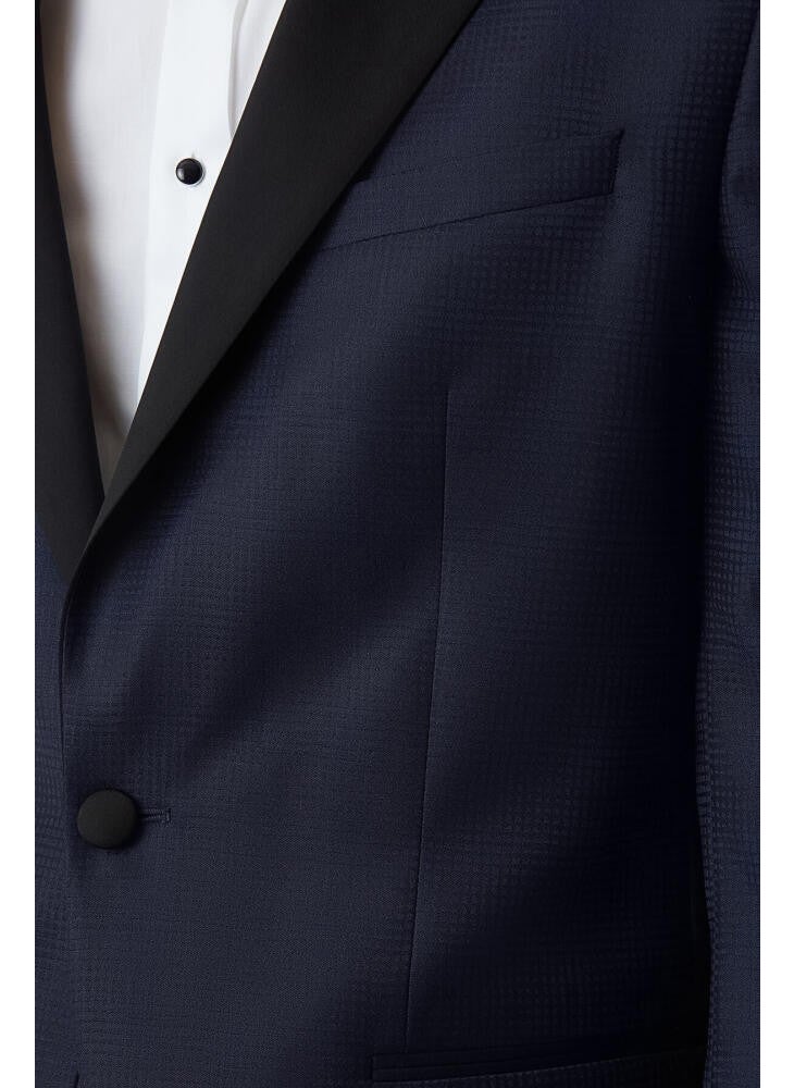 Men's Regular Fit Pointed Collar Tuxedo Navy Blue PSM18Y18120_D39