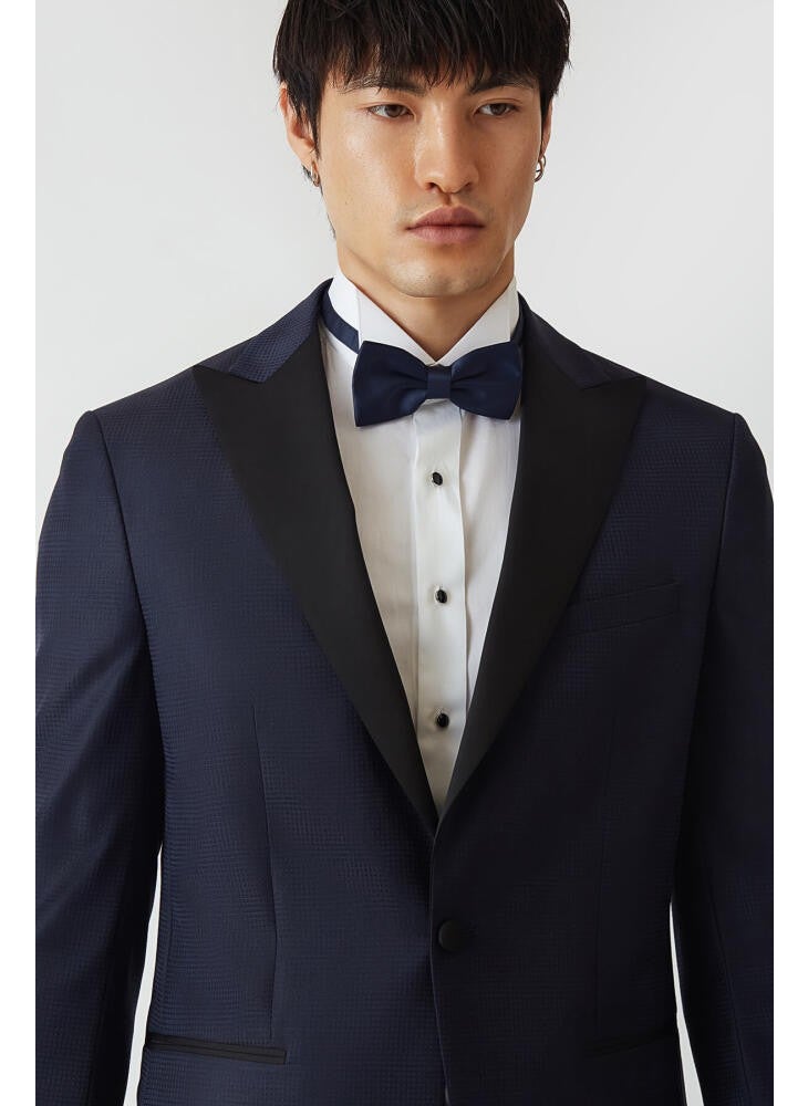 Men's Regular Fit Pointed Collar Tuxedo Navy Blue PSM18Y18120_D39