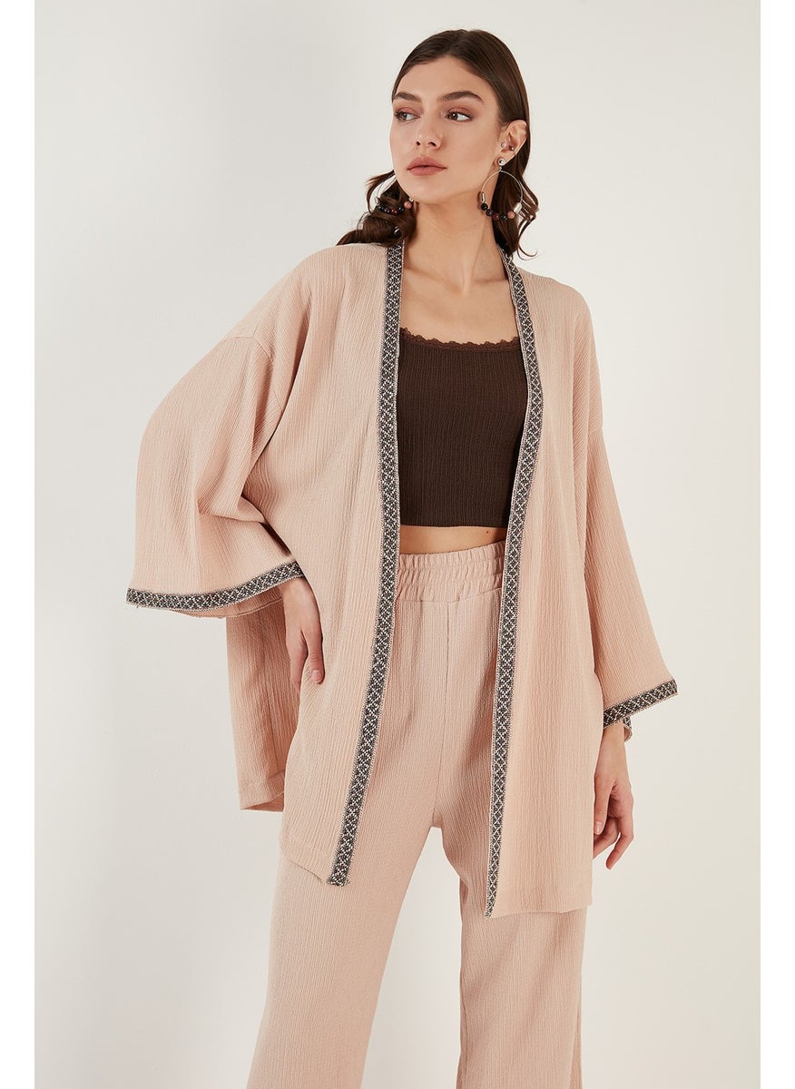 Bürümcük Relaxed Cut Wide Sleeve Long Kimono Cardigan Women's Cardigan 6239165