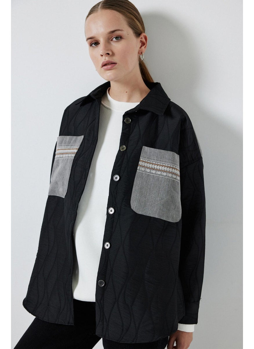 Quilted Jacket with Embroidered Back