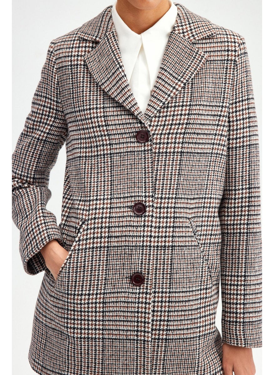 Wool Plaid Blazer Jacket