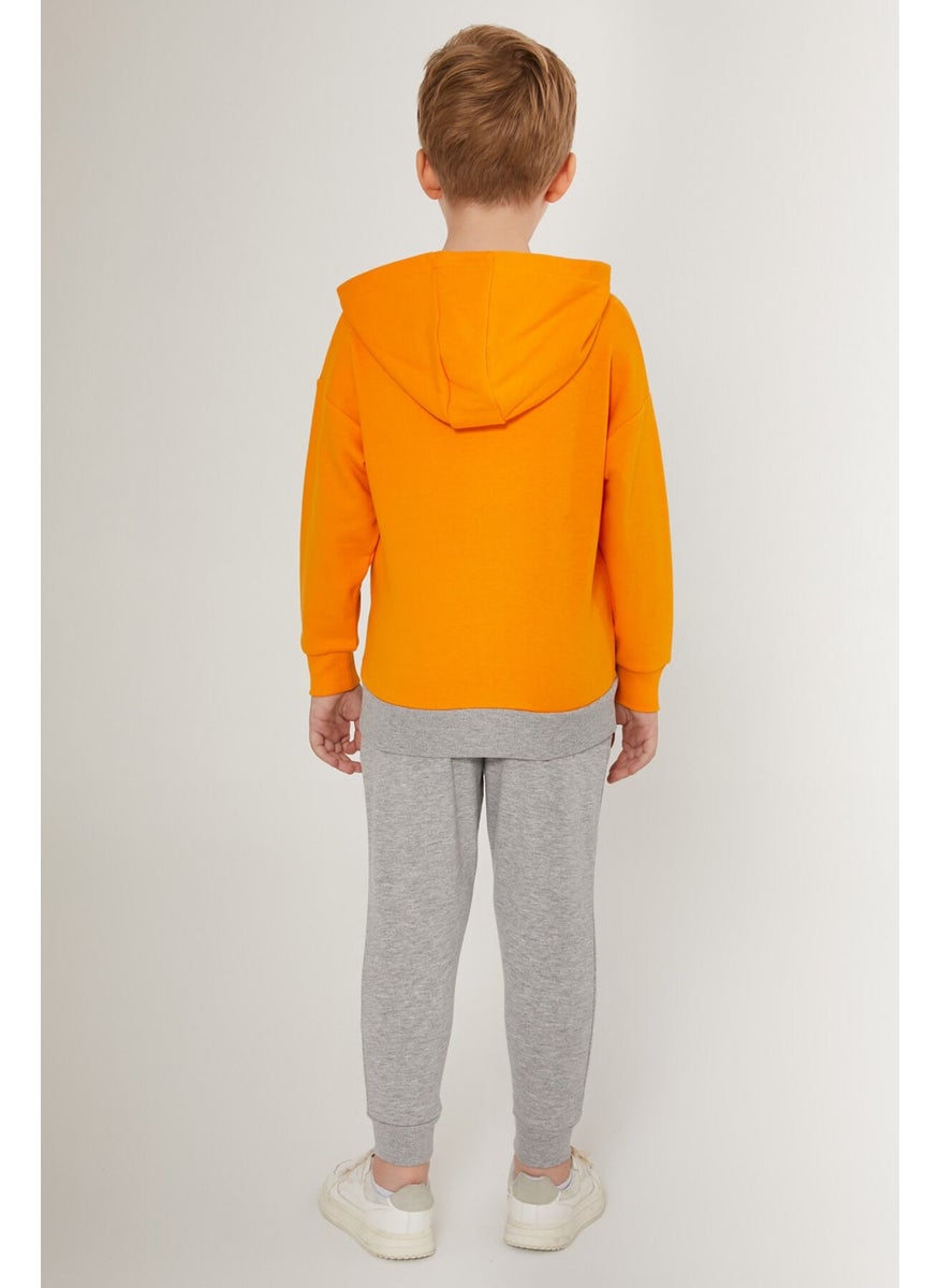 Explore Orange Boy's Tracksuit Set