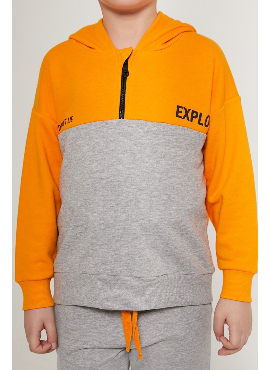 Explore Orange Boy's Tracksuit Set