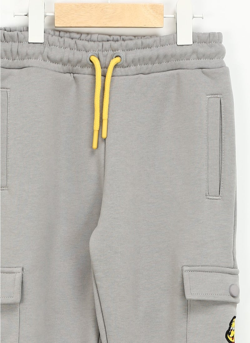 Elastic Leg Gray Boy's Tracksuit Bottoms HRBTXT701 Child Tracksuit Bottoms