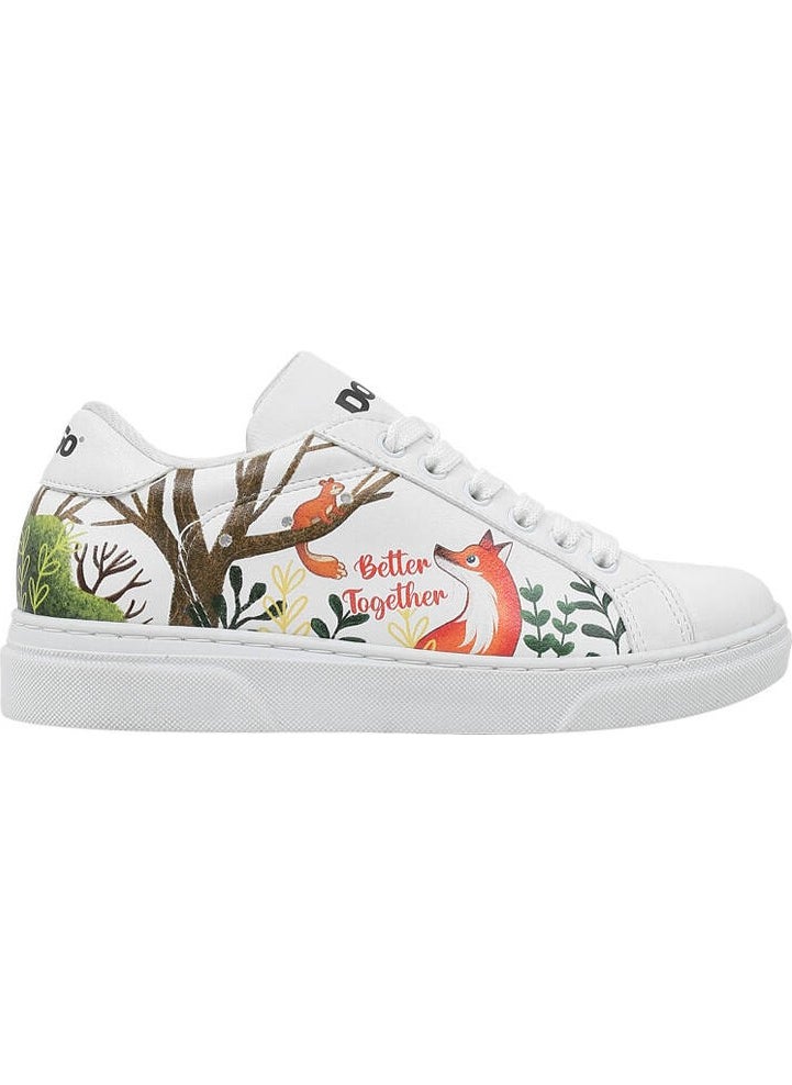 Unisex Kids Vegan Leather White Sneakers - Better Together Design