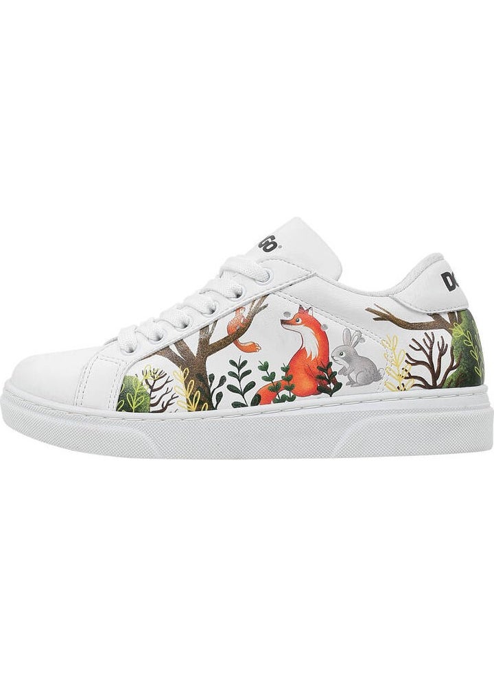 Unisex Kids Vegan Leather White Sneakers - Better Together Design