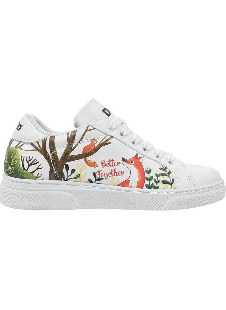 Unisex Kids Vegan Leather White Sneakers - Better Together Design