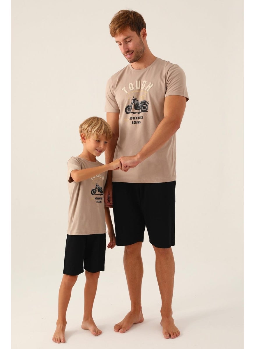 Father Son T-Shirt and Bermuda Shorts Set, Cotton, (Price Separately)