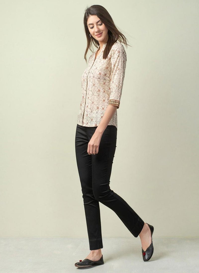 Cotton Full Length Formal Slim Stretch Pant