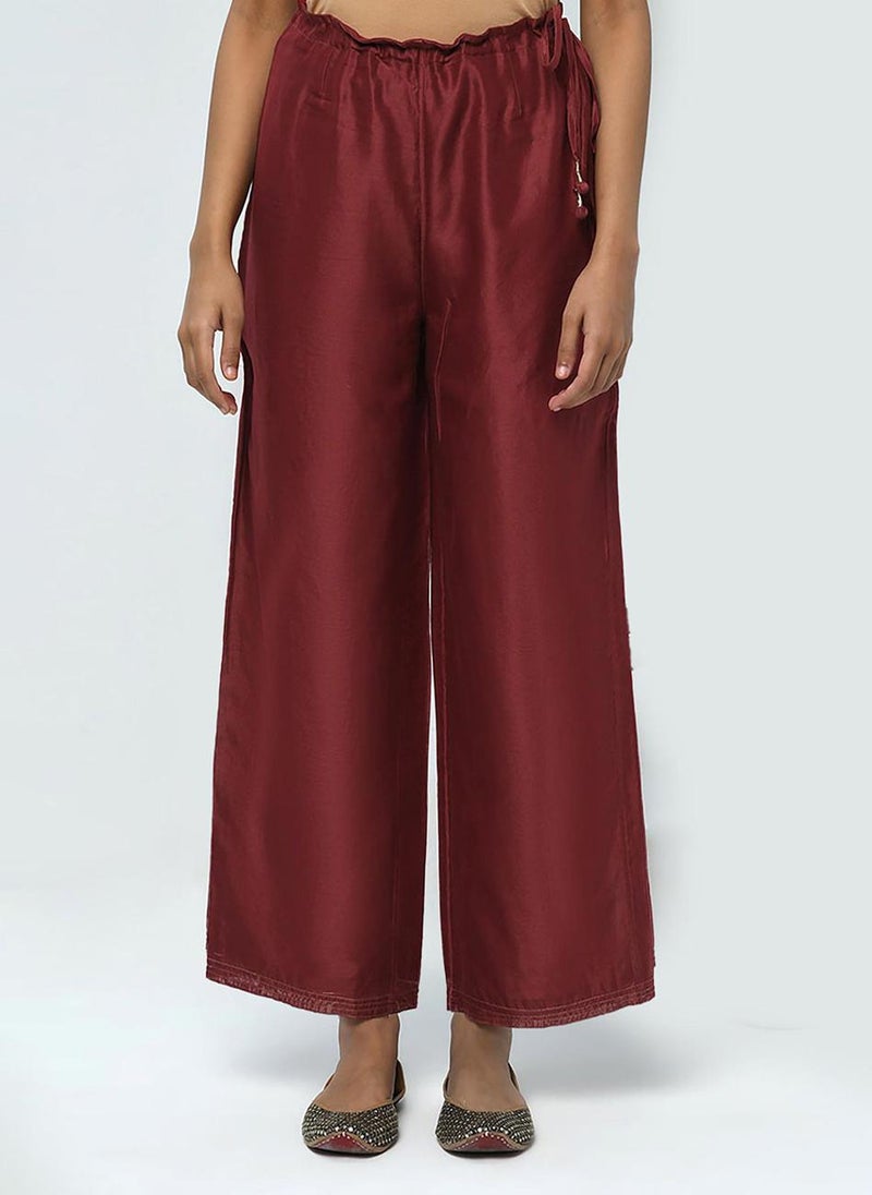 Cotton Silk Waist Tie Up Ijar Pant