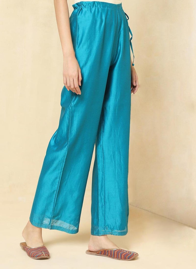 Cotton Silk Waist Tie Up Ijar Pant