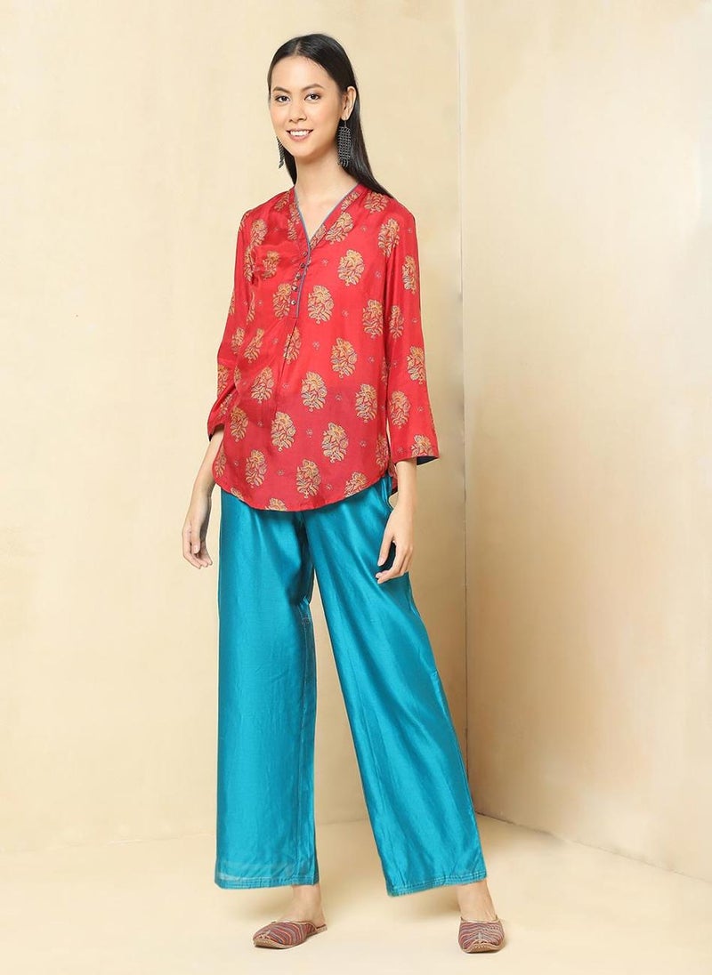 Cotton Silk Waist Tie Up Ijar Pant