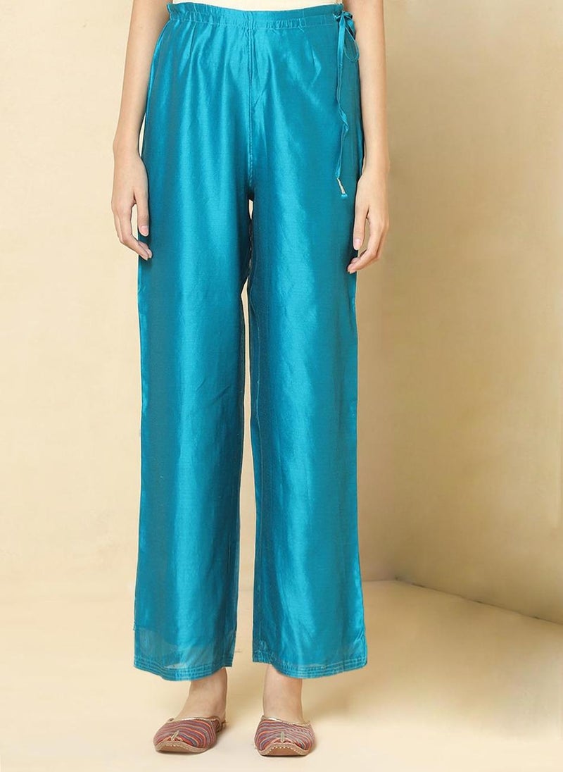 Cotton Silk Waist Tie Up Ijar Pant