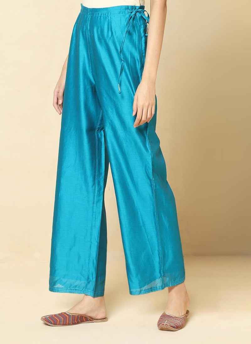 Cotton Silk Waist Tie Up Ijar Pant