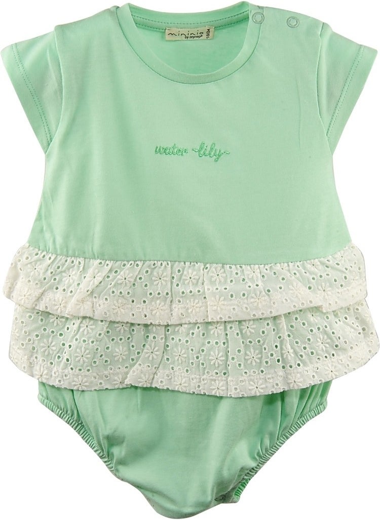 Baby Girl Water Lily Scalloped Bodysuit and Hairband Set (3-24 MONTHS)