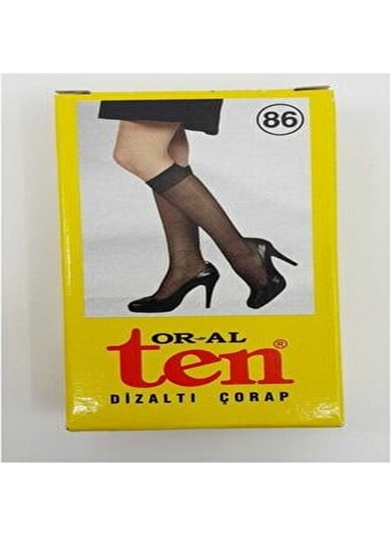 Or-Al Ten(86) 12 Pieces Women's Under Knee Thin Socks