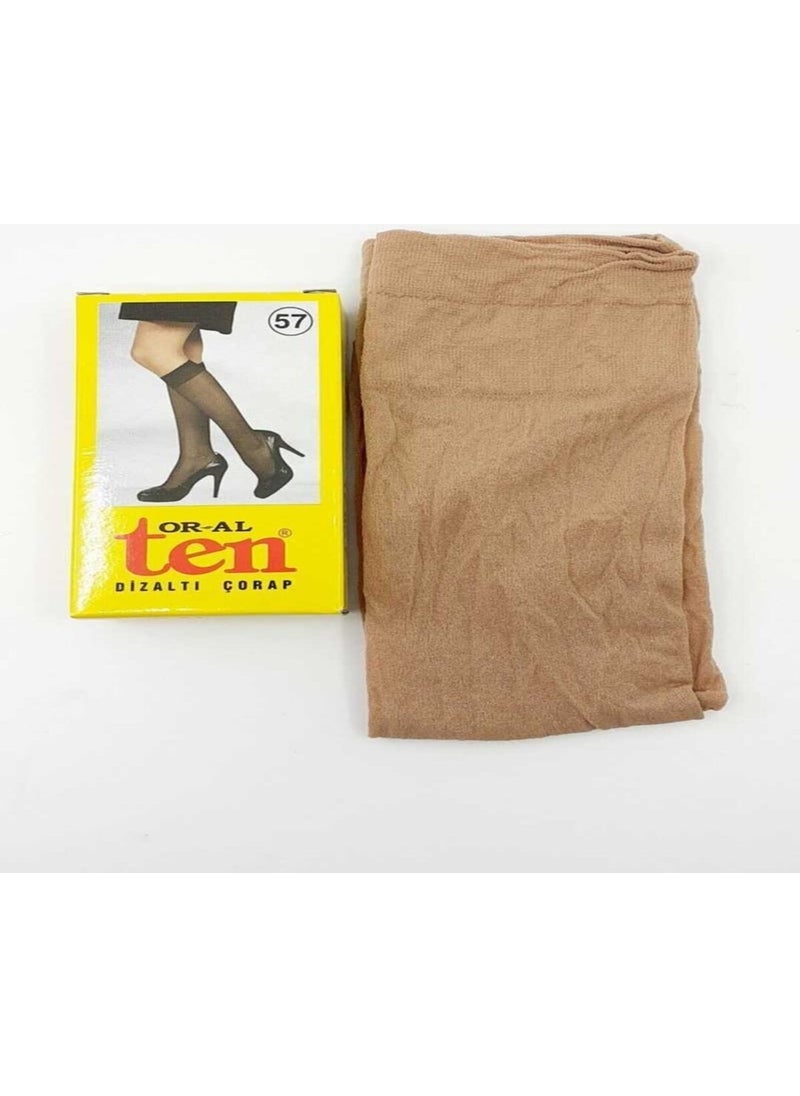 Or-Al Ten 12 Pieces Women's Under Knee Thin Socks