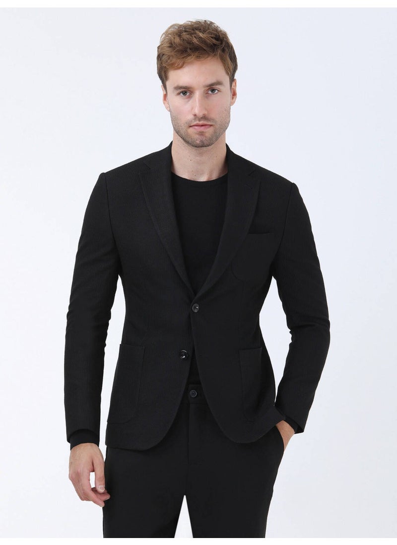 Black Modern Fit Jacket