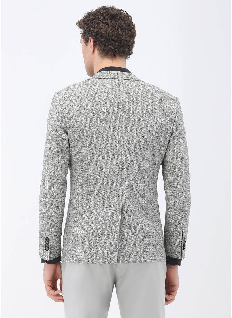 Stone Patterned Modern Fit Knitted Jacket