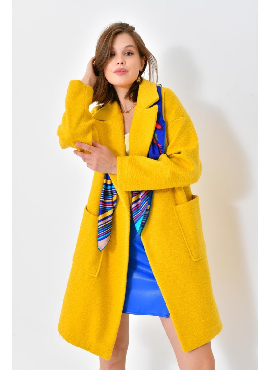 Ftz Women Women's Cashmere Coat Yellow