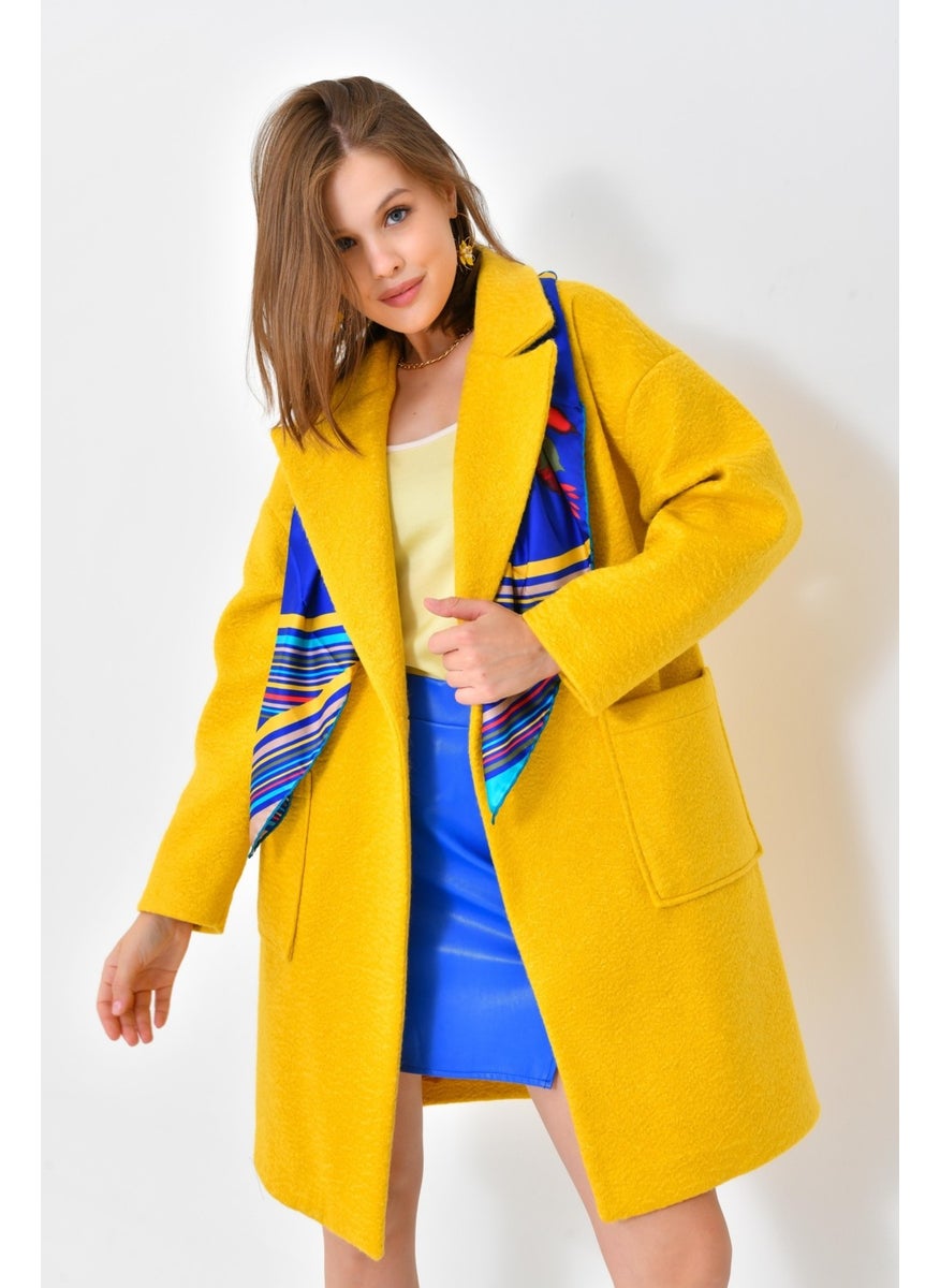 Ftz Women Women's Cashmere Coat Yellow