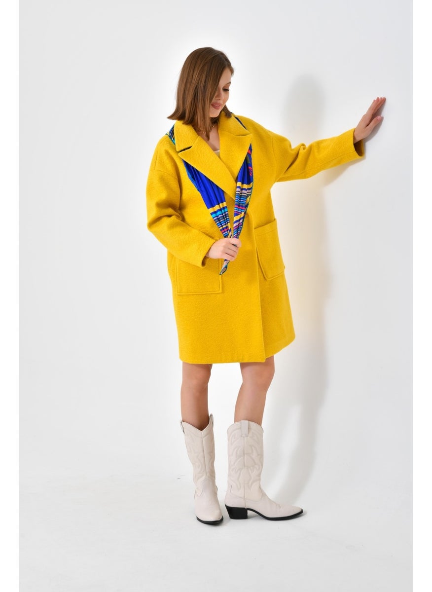 Ftz Women Women's Cashmere Coat Yellow