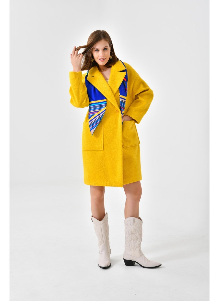 Ftz Women Women's Cashmere Coat Yellow