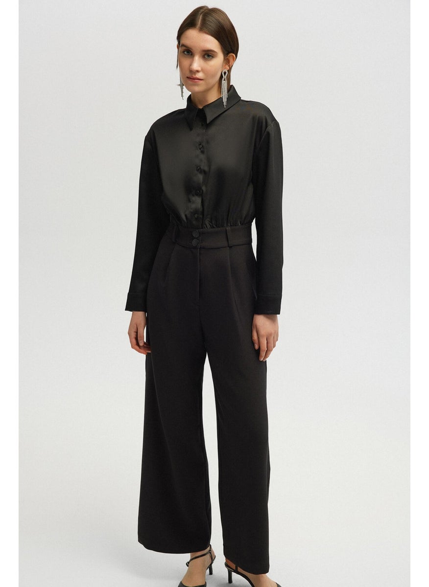 Wide Belt Wide Leg Jumpsuit