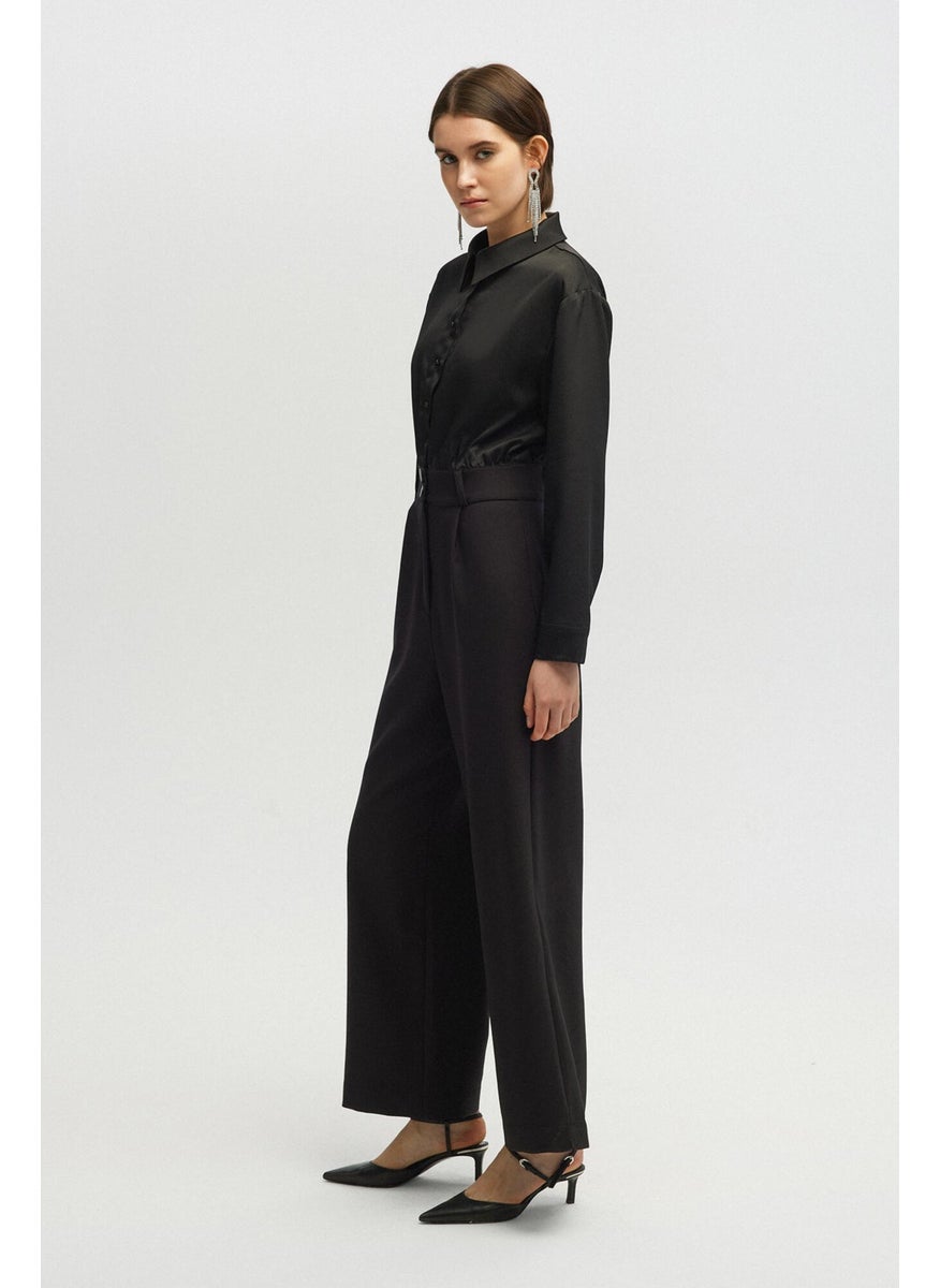 Wide Belt Wide Leg Jumpsuit