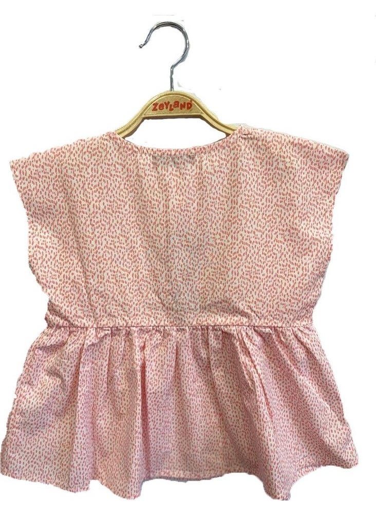 Baby Girl Pink Buttoned Front Bow Shirt (2-7 years old)