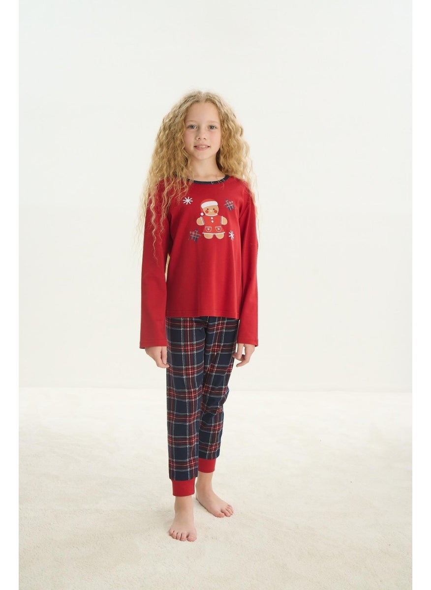 Girl Waiter Long Sleeve Red Pajama Set C4T4N7O8