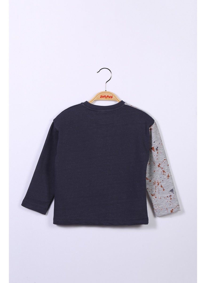 Boy's Pieced Gray Sweatshirt (6-12 YEARS)