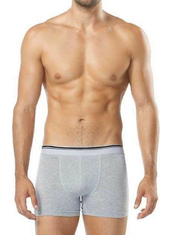 1097 Men's Boxer 3 Pieces Cotton Lycra Gray S