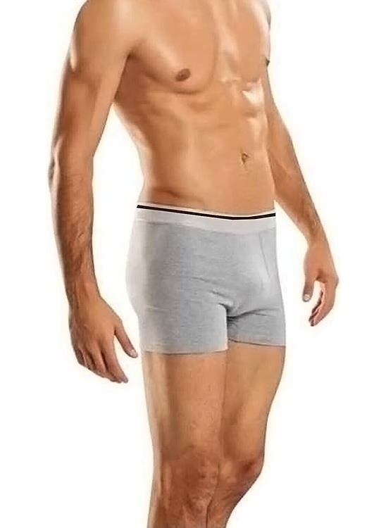 1097 Men's Boxer 3 Pieces Cotton Lycra Gray S