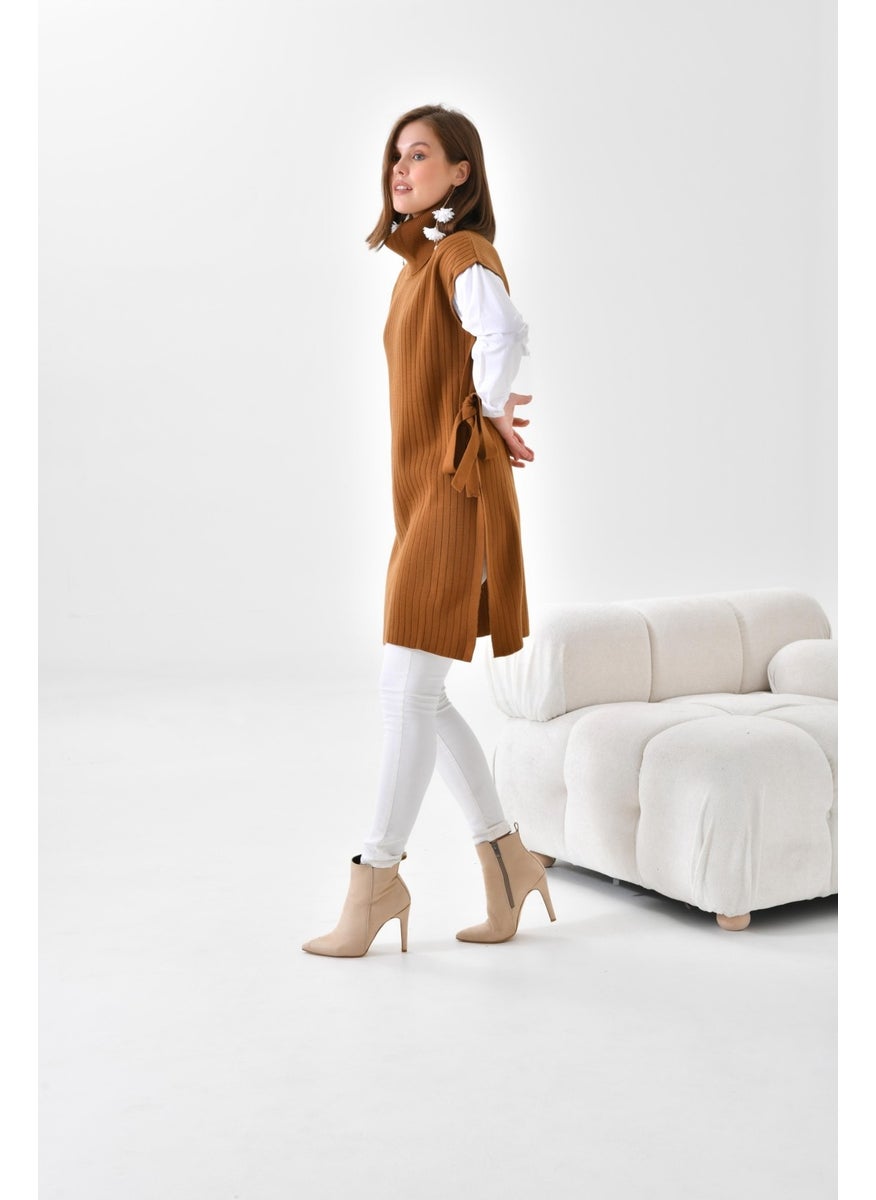 Women's Shirt Sleeve Tunic Tan
