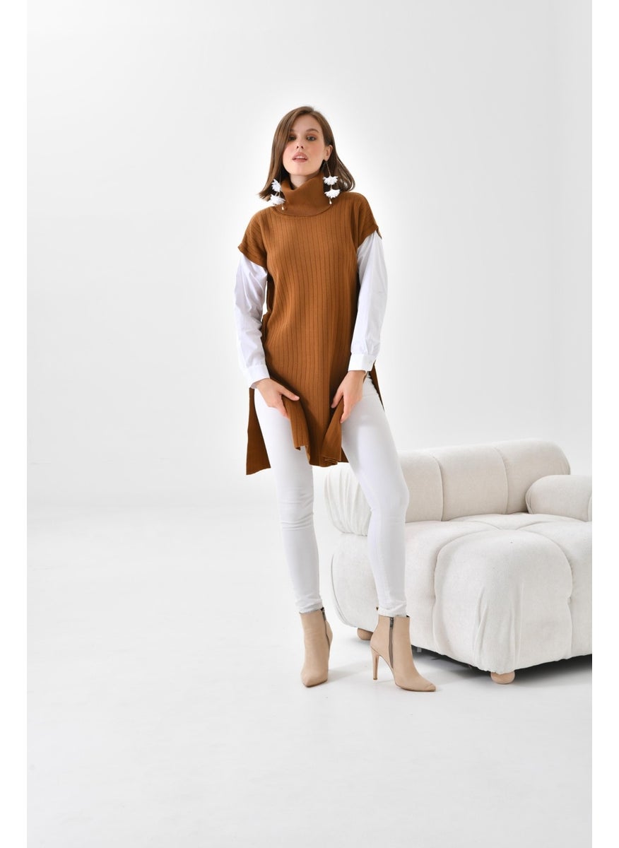 Women's Shirt Sleeve Tunic Tan