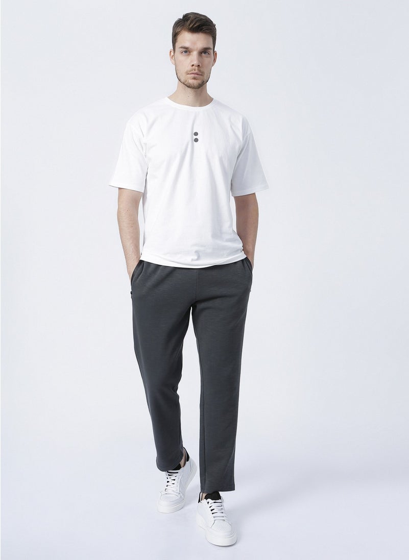 Ni202110411 Regular Fit Plain Khaki Men's Sweatpants