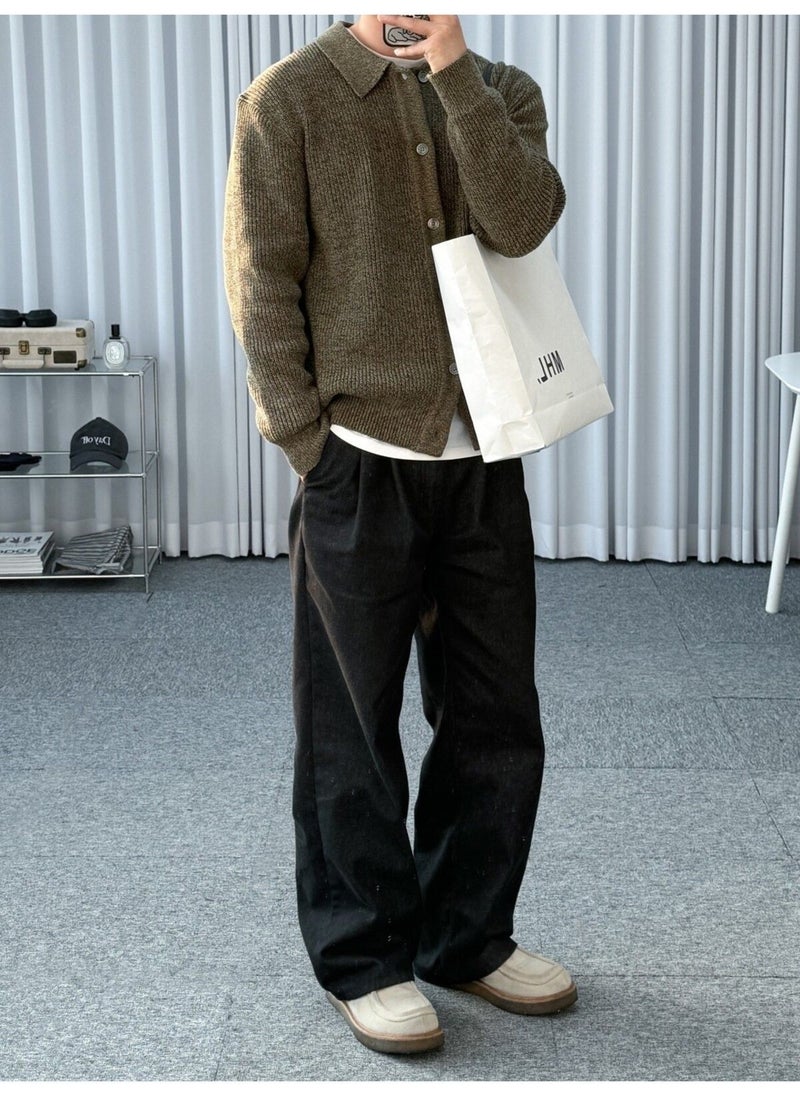 Cool Style Brown Button Detailed Regular Fit Cardigan