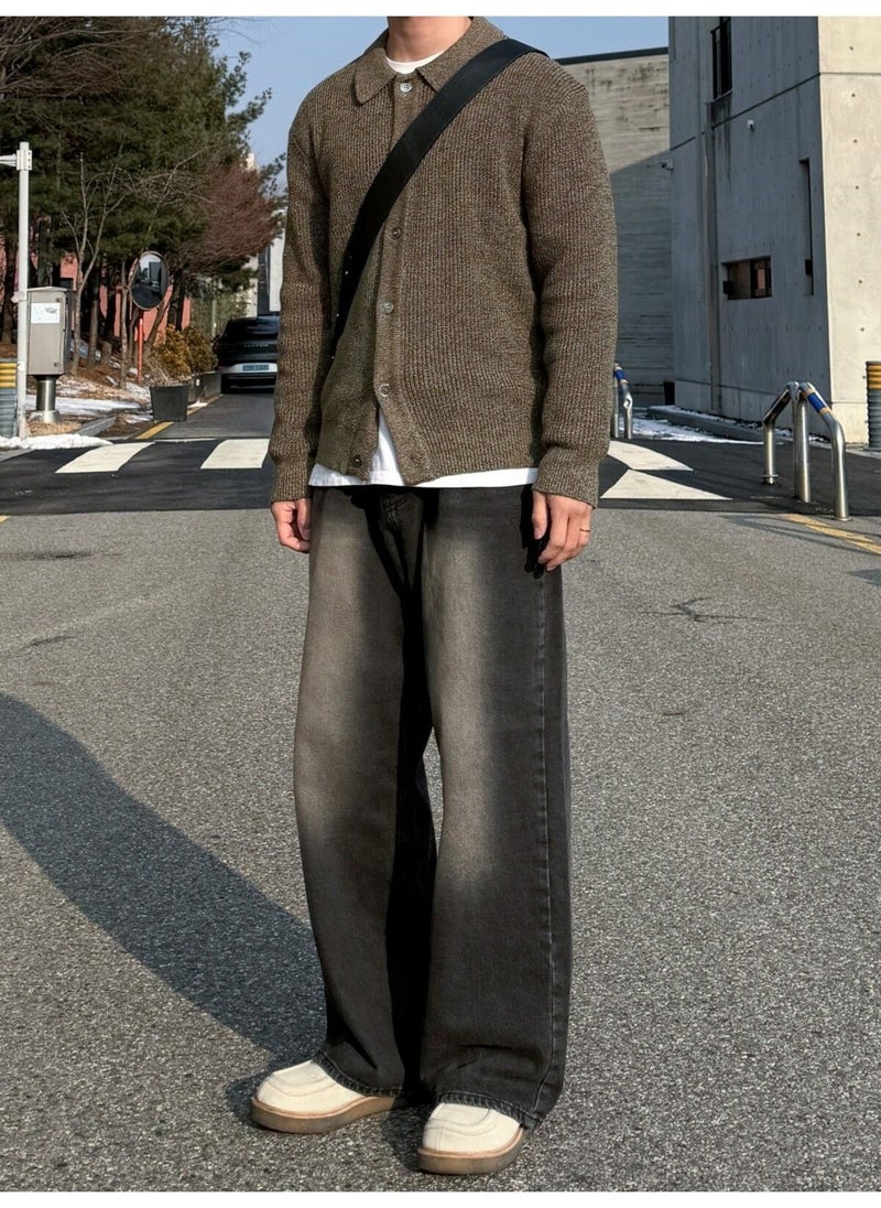 Cool Style Brown Button Detailed Regular Fit Cardigan
