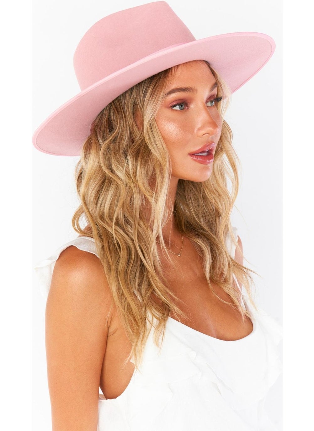 Imported Baby Pink Fedora Hat Hard Cowboy Panama Hat - Adjustable