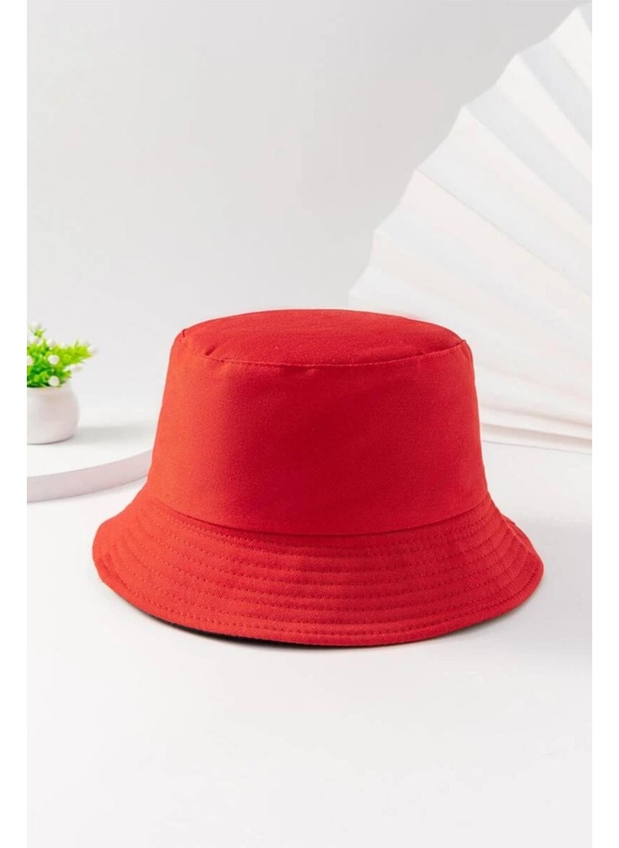 Unisex Basic Red Bucket Hat